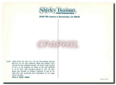 Union Pacific No. 4466 — locomotiva — Shirley Burman Photographer, #5497 — Verso