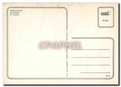 Middelkerke — vista da rua Leopoldaan com trem — editor avm, série M.76 — Verso