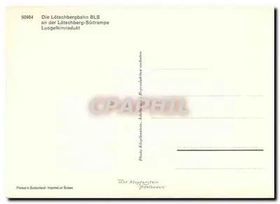 Trem sobre o viaduto de Luogelkin - BLS - Série 50964 — Verso
