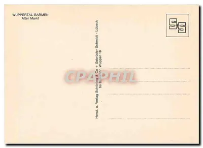 Wuppertal-Barmen — Alter Markt — editor: Verlag Schönung & Co + Gebrüder Schmidt - Lübeck — Verso