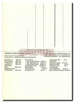 Lokomotiva Mittel-Thurgau-Bahn Nr. 3 — Serie Ec/5, Baujahr 1911 — Maschinenfabrik Winterthur — Verso