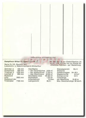 Lokomotywa Mittel-Thurgau-Bahn nr 3 — seria Ec 3/5, wyprodukowana w 1911 — Lokomotiv- u. Maschinenfabrik Winterthur — Rewers