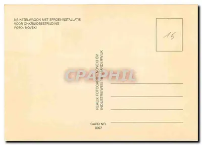 Parowóz NS — instalacja rozpylacza do walki z chwastami — Realix Fotocard, Noveki — Rewers