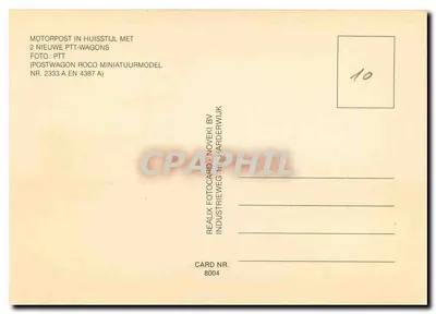 Trem postal PTT — modelo reduzido Roco — editor Noveki — Verso