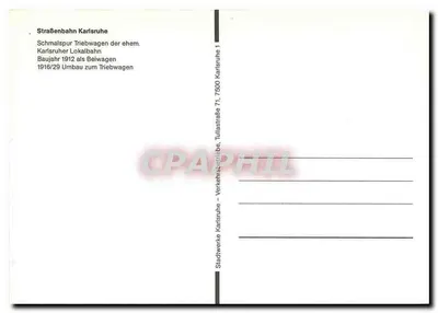 Tramway de Karlsruhe — Tramway de via estreita da linha 11 — Verso
