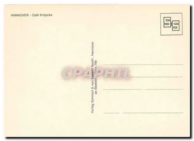 Hannover - Café Kröpcke — Verlag Schmorf & von Seegfeld, Hannover — Verso
