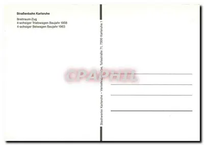 Tramway de Karlsruhe — Tramway com 4 eixos, 1963 — Stadtwerke Karlsruhe — Verso