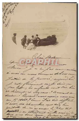Cena de praia — crianças em uma lancha — Sociedade Luz, Lyon