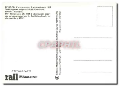 Automotriz de acumuladores 517 004-8 « Cigarro » — Bad Schwalbach — Edições Modernas & Ilustradas — Verso