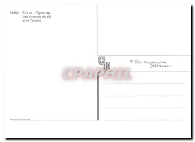 St-Luc-Tignousa — Os campos de esqui e o Tounot — Thot Klopfenstein - Adelboden — Verso