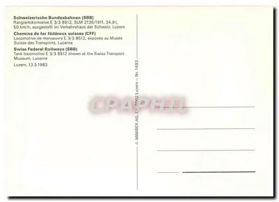Locomotywa E 3/3 8512 — SLM 2135/1911 — wystawiona w Muzeum Transportu, Lucerna — Rewers