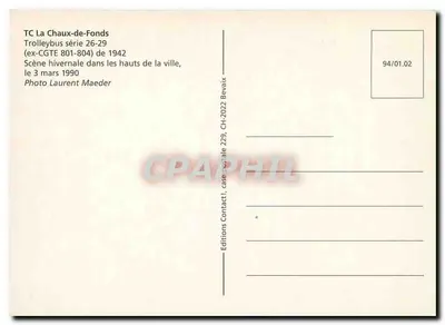 Trolleybus seria 26-29 — (ex-CGTE 801-804) z 1942 — TC La Chaux-de-Fonds — Rewers