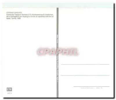 Tramway de Turim — chegada à estação inferior de Sassi — editor ETR, n° 00314 — Verso