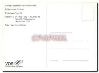 Tramway em Viena — linha 43, Vollbadgasse — Wiener Stadtwerke-Verkehrsbetriebe — Verso