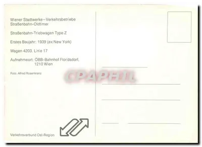 Tramway em Viena — Tramway tipo Z, carruagem 4203, linha 17 — Wiener Stadtwerke-Verkehrsbetriebe — Verso