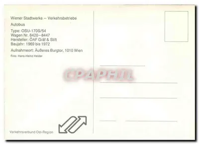 Autobus OSU-170S/54 — Autobus 8445 — Wiener Stadtwerke — Na zewnątrz Burgtor, Wiedeń — Rewers
