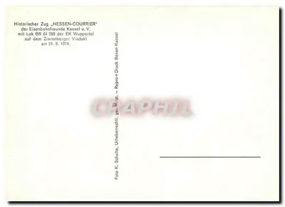 Zierenberger Viadukt — historyczny pociąg HESSEN-COURRIER — Eisenbahnfreunde Kassel e.V. — Rewers