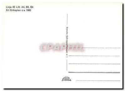 Tramway linha 4E em Eriksplan — S:t Eriksplan, Estocolmo — editor Svenska Spårvägssällskapet, n°1 — Verso