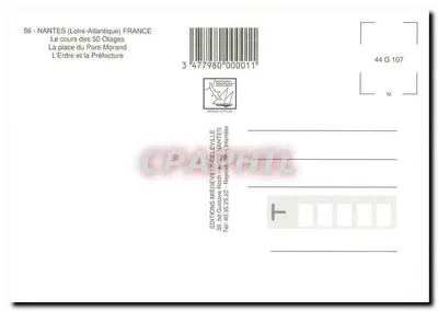 Nantes — O curso dos 50 Otages e a Prefeitura — Edições Miegeville-Deleville — Verso