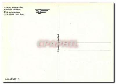 Żółty autobus — alpejska droga do Grimsel — Autocars postaux suisses — Rewers