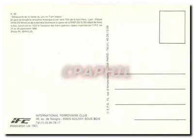 Historiczna spotkanie TGV i lokomotywy parowej — International Ferroviaire Club — Rewers