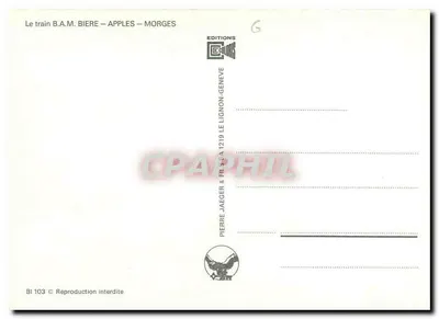 Trem B.A.M. Cerveja – Apples – Morges — Éditions Colors Genève, n° BI 103 — Verso