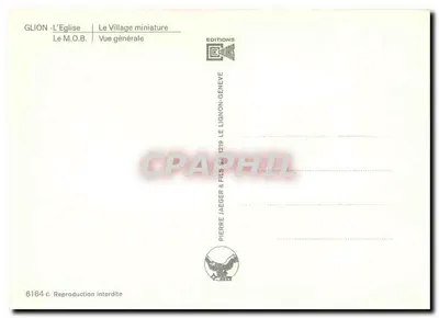 Glion — Vista geral e a igreja — Edições Jaeger & Fils, n° 6164 C — Verso