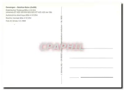 Oensingen – Balsthal-Bahn — Automotrica BDe 4/12 204 — Minirex AG, nr 1659 — Rewers