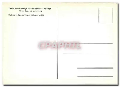 Pociąg 1900 — Rodange - Fond-de-Gras - Pétange — Draisina Serwisu Kolejowych i Budynków dawnej CFL — Rewers
