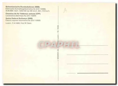 Elektryczny lokomotywa Ae 3/6 10685 — SBB — Foto M. Senn — Rewers