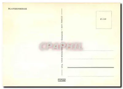 Blankenberge — bairros e trem — editor AVM, n° B 119 — Verso