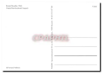 Tramway n°74 em Bruxelas — rua dos Tramways — editor PLAZER — Verso
