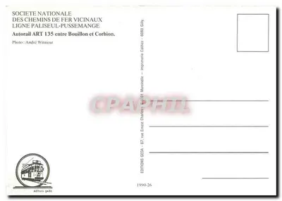 Autorail ART 135 — Linha Paliseul-Pussemange — Edições GEDA — Verso