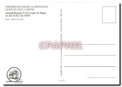 Autobus Renault X.322 — stacja Digne — Wydawnictwo GEDA — Rewers