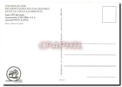Estação do Locle — Ferrovias das Montanhas Neuchatais — Automotriz CMN BDe 4/4 3 — Verso