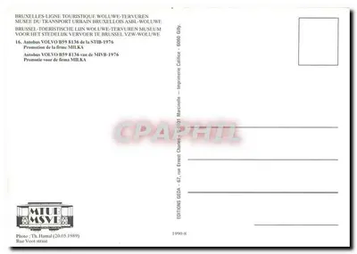 Autobus Volvo B59 8136 — Promocja Milka — STIB 1976 — Wydawnictwo GEDA 1990 — Rewers