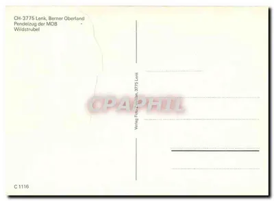 Trem de montanha — Lenk, Berner Oberland — Verlag Folio-Zwahlen — Verso