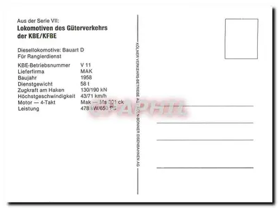 Lokomotiva KBE V.11 — Diesel de manobra — Kölner Verkehrsbetriebe AG — Verso