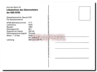 Lokomotywa V71 — seria VII — Kölner Verkehrs-Betriebe AG — Rewers