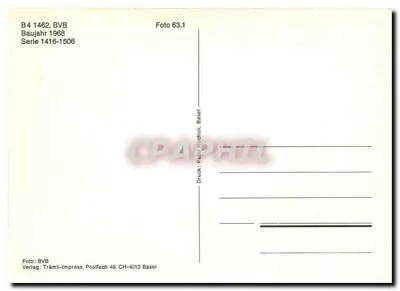Tramwaj B4 1462 — BVB, rok produkcji 1968 — Tramli-Press, Bazyleja — Rewers