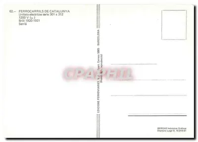 Elektryczny tramwaj serii 301–312 — Sarrià — Ferrocarrils de Catalunya — Rewers