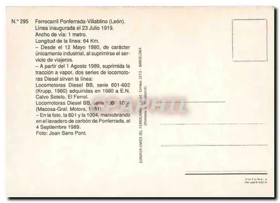 Lokomotywy Diesla BB 601 i 1004 — Kolej Ponferrada-Villalbino (León) — Futura-3 — Rewers