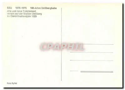 Estação Uetliberg — 100 anos da linha Uetlibergbahn — SZU 1875-1975 — Verso