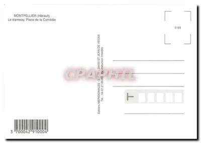 Montpellier — O trânsito, Praça da Comédia — Edições Meridionais — Verso