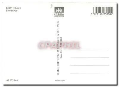 LYON — Trem — M.G. Éditions, n° 69 123 046 — Verso