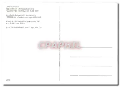 Locomotiva ÖBB 1099.008-3 — Ernährklause — Calimena & Co. n° 028/b — Verso
