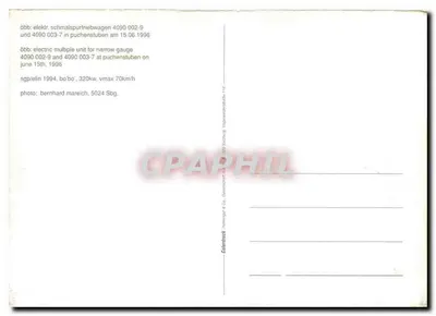Trem elétrico 4090 002-9 — Puchenstuben — Colordruck, Hamburger & Co. — Verso