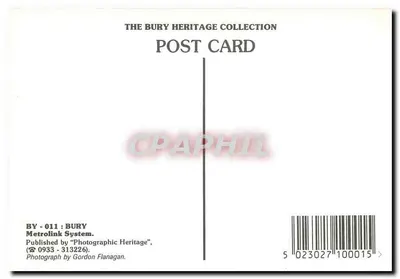 Trem n°1005 — Piccadilly — Bury Heritage Collection — Verso