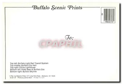 Buffalo Nowy Jork — Witaj z — Buffalo Scenic Prints — Rewers