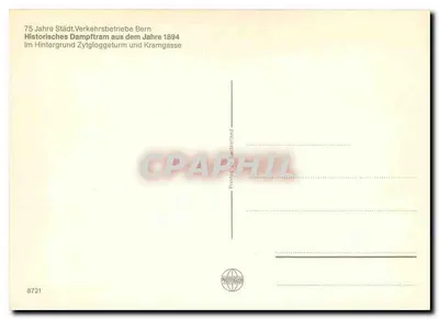 Zytgloggeturm — trem a vapor em 1894 — Photoglob — Verso